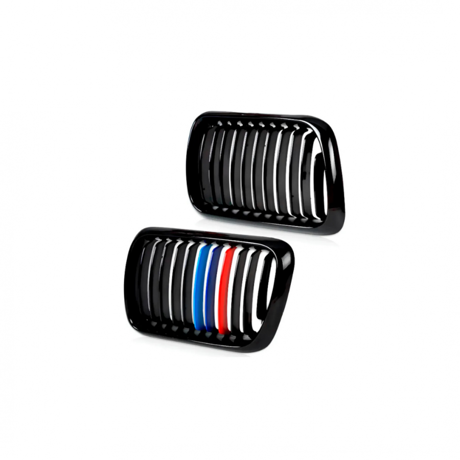 BMW E36 ÖN PANJUR SET PIANO SIYAH M RENKLI (YENİ TİP) 51138195151/52